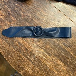Vintage Navy Leather Belt